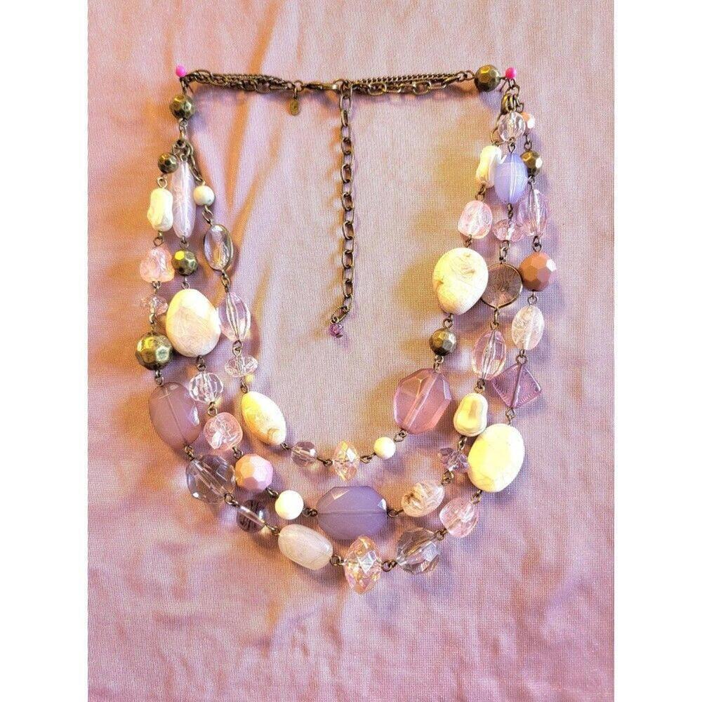 Premier Designs Pink Beaded Layered Necklace